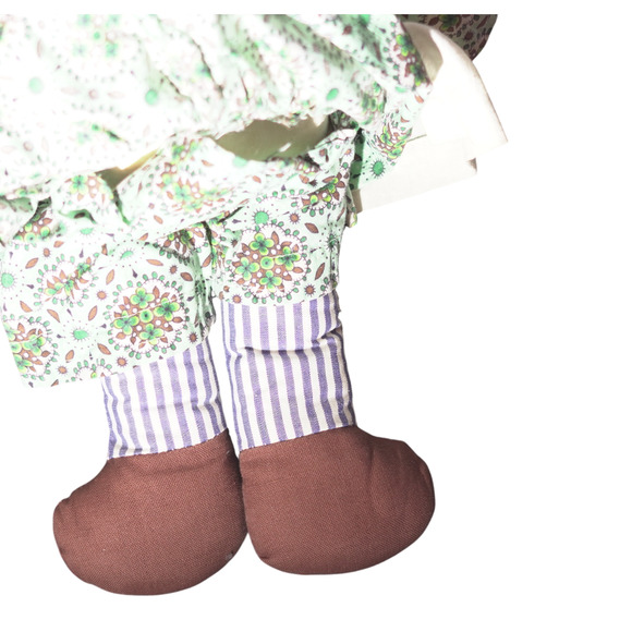 Vintage Raggedy Ann Cloth Doll 13" Rag Doll Yarn Brown Hair Two-Face - Picture 11 of 12